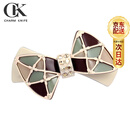 CHARM KNIFE蝴蝶结发夹韩国头饰成人百搭优雅顶夹发卡弹簧夹马尾夹横夹发饰品 米黄