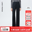 朗姿深灰色直筒裤腿羊毛西装裤女压褶通勤风西服裤2025年冬季新款 深灰色 L