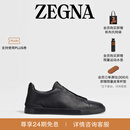 Zegna杰尼亚男鞋黑色鹿皮Triple Stitch™奢华休闲鞋 黑色 42 (8)