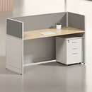 科将办公桌椅组合办公家具员工位卡座 1.4*0.7带条纹玻璃（含柜）