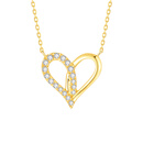 喜钻黄18K金钻石项坠 时尚钻石项链送女友新年礼物 金重约1.68g±0.1g（钻石12分）-J13689