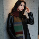 【限时特惠】彩虹方糖款经典彩色条纹围巾女秋冬新款百搭休闲时尚 彩虹方糖围巾