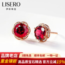 伊彩珠宝 巴西鸽血红碧玺耳钉18k金女钻石 彩色宝石耳环坠花朵 2.2克拉 红碧玺耳钉（一对） 红宝碧玺耳钉一对（配k金硅胶耳堵）