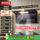 京东京造顶侧双吸抽吸油烟机 28风量变频家用 静音一级能效大吸力免清洗上门安装 JZB03