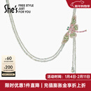 She's茜子爱的模样工艺水晶蜻蜓项链优雅轻奢毛衣链锁骨颈链新年礼物女 苹果绿D0