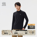 KOLON SPORT/可隆户外休闲衣 男子防风抗菌防静电拉绒半拉链长袖T恤 LHZT5WN099-BK 黑色 L 175/96A
