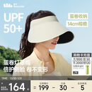 蕉下（beneunder）蛋卷灯罩帽大檐空顶帽防晒帽女遮阳帽登山帽太阳帽男UL712白