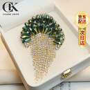 CHARM KNIFE瀑布流苏水母胸针女高档胸花气质别针西装礼服领针扣配饰生日礼物 流苏水母