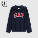 盖璞（GAP）男女童2026春季新款贴布绣logo宽松拉链连帽卫衣儿童装860919