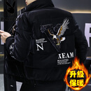 花花公子（PLAYBOY）棉衣男外套男秋冬季新款厚棉服男士亮皮羽休闲绒服男冬装棉袄男装 1808黑色 4XL 170-185斤