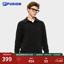 FILA FUSION斐乐潮牌情侣款编织衫2025冬季新款休闲宽松套头毛衣 正黑色-BK L 175/96A/L