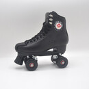 红棉3108双排溜冰鞋旱冰鞋滑冰鞋男女成人四轮轮滑鞋头层牛皮 黑色鞋黑色轮塑钢底架 43
