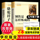 骆驼祥子和钢铁是怎么样炼成的 钢铁是怎样炼成的七年级下册人教版教材配套阅读上册 人民教育出版社教材配套阅读 初中版名著初一必读课外书目初中生读物课外阅读书籍正版原著完整版无删西游记 朝花夕拾 七下-骆