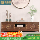 极美格 红木家具非洲鸡翅木（学名：非洲崖豆木）电视柜 实木电视柜客厅地柜机中式仿古原木 花好月圆电视柜2米