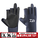达亿瓦（DAIWA） 秋冬 DG-8023CS 冬季防滑钓鱼手套 防寒保暖露指手套 露3指 黑色 均码