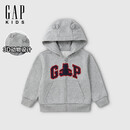 盖璞（GAP）男女幼童2026春季新款logo熊耳拉链连帽卫衣上衣儿童装860973