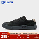 FILAFUSION斐乐潮牌帆布鞋男鞋拼接时尚黑色板鞋男 黑/斑皮棕-BB 42