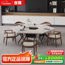 吉赠实木小型可拼接组合会议桌可折叠培训桌简约现代可移动接待洽谈桌 大叶松会议桌直径1.8米+6沃伦椅