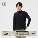 KOLON SPORT/可隆户外长袖T恤 男士仿羊驼质感半拉链长袖T恤 LHZT5WN097-BK 黑色 L 175/96A