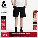 杰克·琼斯（JACK&JONES）夏季新款男装短裤舒适百搭日常休闲宽松质感刺绣裤子22531500 E43纯黑色 S (170)