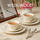 Wedgwood欢愉假日象牙白2杯2碟陶瓷咖啡杯碟精致茶杯碟高颜值下午茶套装