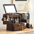 FLOGO德国品牌化妆品收纳盒首饰盒一体抽屉收纳柜大容量木质化妆收纳箱 【松果大号化妆首饰盒】收纳盒