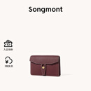 Songmont山下有松循迹系列钱包设计师款皮夹短款卡包夹礼物男女零钱包 古刹红 现货