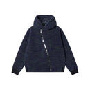 【专柜正品】2026秋冬新款男装休闲彩色竖纹斜拉链连帽卫衣外套C 蓝色 【高档轻奢】 L 【建议110-130斤】