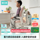 黑白调G6儿童学习椅写字椅人体工学追背椅带脚踏可升降【20cm自动追背】