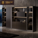 统塔（TONGTA）品牌老板办公室文件柜背景柜简约现代档案柜木纹轻奢置物柜书柜 3.2米文件柜