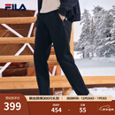 斐乐（FILA）官方冬季新款男子加绒保暖长裤针织直筒运动裤子百搭通勤休闲长裤 【经典款-加绒保暖版】正黑色-BK L 175/84A