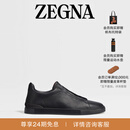 Zegna杰尼亚男鞋黑色鹿皮Triple Stitch™奢华休闲鞋 黑色 41 (7)