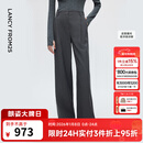 朗姿【王楚然同款】朗姿高级感灰色羊毛西裤百搭西服裤2025年冬季新款 深灰色2 M