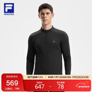 FILA 斐乐官方男子针织长袖上衣2025冬季健身运动加绒基础长T