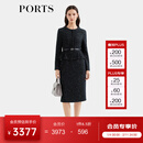 PORTS宝姿女装2025秋冬新款黑色二合一拼接连衣裙ALQ9D027LCF022 黑色 L （8）