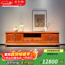 虎大师红木家具缅甸花梨（学名：大果紫檀）中式实木客厅整装全实木地柜小户型电视机柜 2.2米电视柜