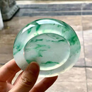 云南天然翡翠手镯缅甸a货女款冰种绿满绿阳绿正圈圆 高冰飘花翡翠手镯