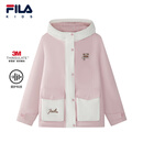 FILA【斐护科技】斐乐儿童童装棉服2026年春季新款女童中大童外套 烟粉-PK 165