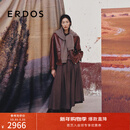 ERDOS【刘雯同款】25秋冬绒毛混纺浪漫伞裙复古中长裙女半身裙 深咖啡 M 165/68A