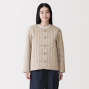 MUJI 女式木棉混盘扣棉服夹克外套女款女装棉衣新中式26年 BD12HA6S 浅米色 M (160/84A)