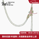 She's茜子爱的模样工艺水晶蜻蜓项链优雅轻奢毛衣链锁骨颈链新年礼物女 苹果绿D0
