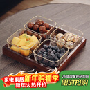 格娜斯 玻璃水果盘客厅复古轻奢创意零食分格干果盘北欧ins点心糖果盘