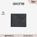 个乐经典羊皮短款钱包手工真皮多卡位卡夹卡包情侣新年礼物 经典黑（小男孩）