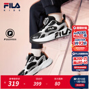 斐乐FILA 儿童童鞋跑步鞋2025年冬季新款男女小童旋钮扣运动鞋子 黑/太空银-BS 32
