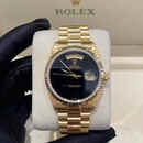 【二手99新】劳力士男表ROLEX星期日历型系列18238自动机械18k金36mm表径后镶钻二手腕表 18238无字天书后盘