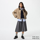 优衣库女装宽褶中裙/半身裙裙子25秋冬新款479916 08 深灰色 S /155/64A