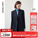 朗姿【Basic衣橱】羊毛正装气质西服女秋秋新款西装外套设计感 暮色藏蓝色4 L