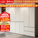 莱仕达实木衣柜分段式收纳隐藏式免拉手主卧室储物大衣橱XD88# 四门衣柜