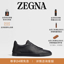 Zegna杰尼亚男鞋黑色鹿皮Triple Stitch™奢华休闲鞋 黑色 42 (8)
