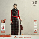 日着（rizhuo）【非遗归途】棉羊毛套装2025新款女冬时尚宽松针织加厚两件套 年夜红 L